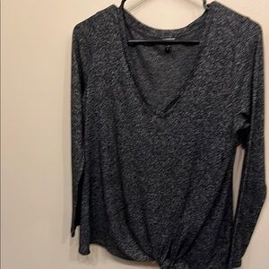 Black and white V-Neck Women's Top